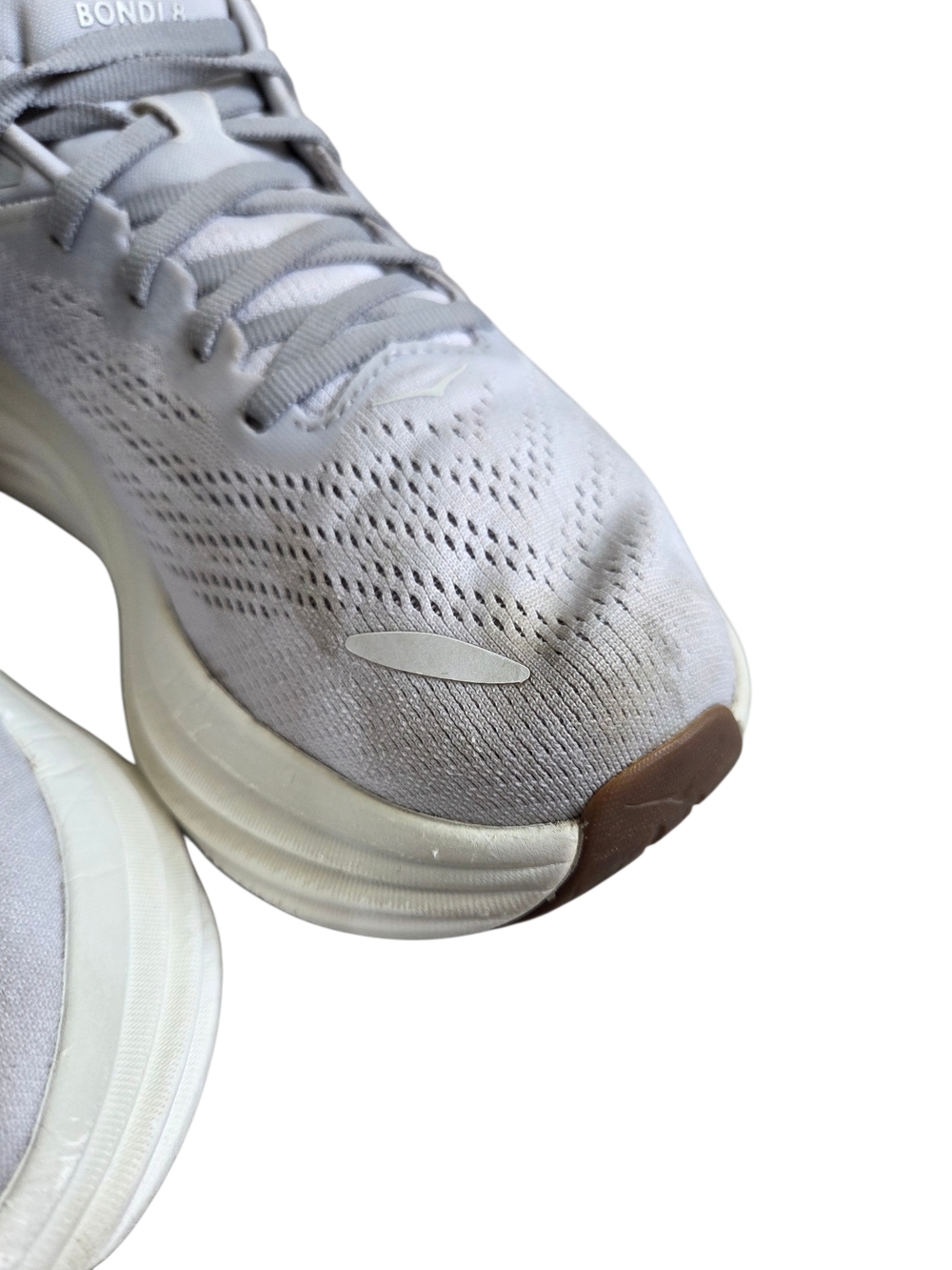 HOKA Bondi 8 Light Gray/White Sz 8 - Picture 6 of 14